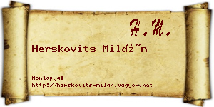 Herskovits Milán névjegykártya